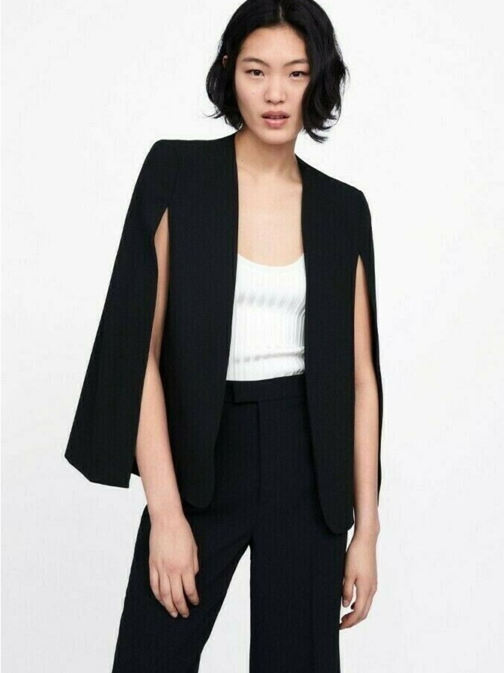 Zara Black Cape Sleeve Blazer Jacket - Women
